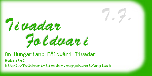 tivadar foldvari business card